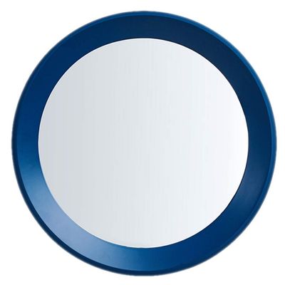 15-inch Large Wall-Mounted Round Mirror for Toilet, Entrance, Living Room, Yellow/Blue