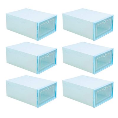 Hemoton 6pcs Shoes Organizer Stackable Shoe Storage Boxes for Closet for Sneakers and Accessories