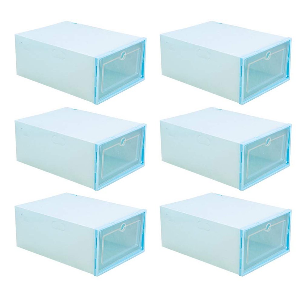 Hemoton 6pcs Shoes Organizer Stackable Shoe Storage Boxes for Closet for Sneakers and Accessories