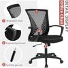 BestShop Ergonomic Office Chair Home Desk Chair Mid Back Mesh Chair Swivel Rolling Computer Chair Modern Task Chair Executive Chair with Armrests Lumbar Support for Women Men, Black view 4