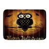 Bath Mat Rug,Happy Halloween Owl and Moon Ghost Orange Background,Plush Bathroom Decor Mats with Non Slip Backing,31.5" X 19.5" view 1