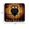 Bath Mat Rug,Happy Halloween Owl and Moon Ghost Orange Background,Plush Bathroom Decor Mats with Non Slip Backing,31.5" X 19.5" view 2