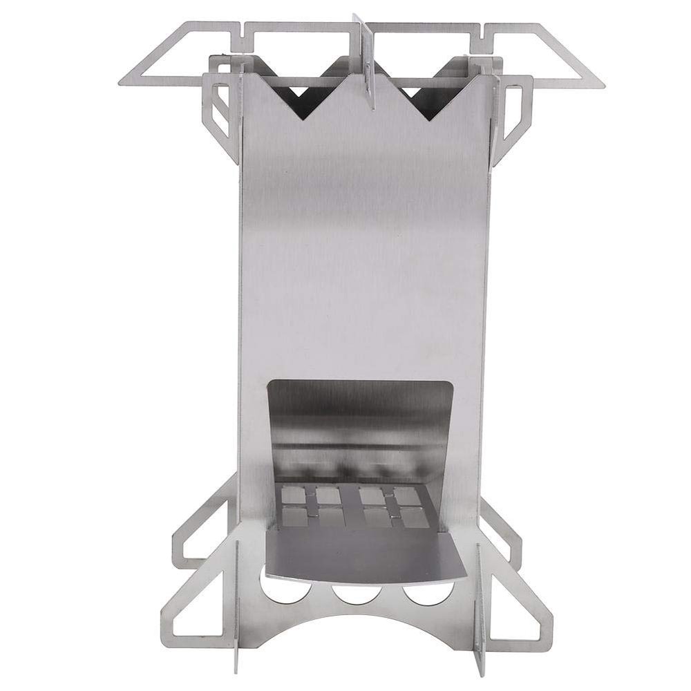 Dilwe Burning Stove, Outdoor Camping Portable Stainless Steel Folding Wood Burning Stove Firewoods Furnace for Hiking Picnic BBQ Cooking Outdoor catering