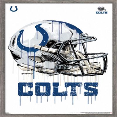 Trends International NFL Indianapolis Colts - Drip Helmet 20 Wall Poster, 22.375" x 34", Barnwood Framed Version