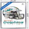 Trends International NFL Miami Dolphins - Drip Helmet 20 Wall Poster, 22.375" x 34", Silver Framed Version view 3