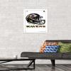 Trends International NFL Baltimore Ravens - Drip Helmet 20 Wall Poster, 14.725" x 22.375", White Framed Version view 2
