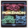Trends International Pokmon - Neon Group Wall Poster, 14.725" x 22.375", White Framed Version view 1