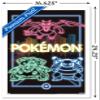 Trends International Pokmon - Neon Group Wall Poster, 14.725" x 22.375", White Framed Version view 3