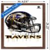 Trends International NFL Baltimore Ravens - Drip Helmet 20 Wall Poster, 14.725" x 22.375", Mahogany Framed Version view 3