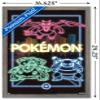 Trends International Pokmon - Neon Group Wall Poster, 14.725" x 22.375", Barnwood Framed Version view 3