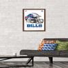 Trends International NFL Buffalo Bills - Drip Helmet 20 Wall Poster, 14.725" x 22.375", Mahogany Framed Version view 2