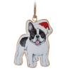 Abbott Collection 37-IMPRINT-002 Festive Frenchie Ornament, 4 inches H, White/red view 1