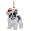 Abbott Collection 37-IMPRINT-002 Festive Frenchie Ornament, 4 inches H, White/red view 2