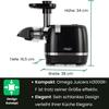 Omega Juicer H3000R Slow Masticating Extractor, 150-Watt, Black view 4
