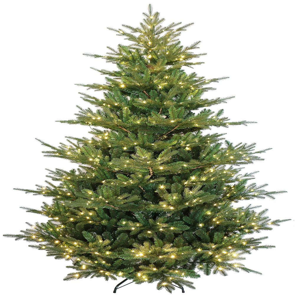 6 Foot Pre-lit Rocky Mountain Fir Artificial Christmas Tree with LED Lights (6ft Pre-lit)
