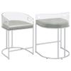 Coaster Home Furnishings - Thermosolis - Acrylic Counter Stools (Set of 2) - U-Shaped Leg, Leatherette Padded Seats, Low Back - Kitchen & Dining - Chrome - 183405 view 1