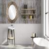 OVALCREST Oval Beveled Wall Mirror for Home Decor - Winchester Style - Champagne Silver - 29" x 35" Outside Dimensions view 3