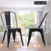 Best Home Product Metal Chairs Set of 4 for Dining Room Metal Bar Stools with Back Trattoria Chairs 18 Inch Seat Width Industrial Chair No Arms Tolix Stool 330LBS Weight Capacity,Black view 3