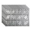 FASDE Traditional Style/Pattern 4 Decorative Vinyl 18in x 24in Backsplash Panel in Crosshatch Silver (5 Pack) view 1