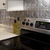 FASDE Traditional Style/Pattern 4 Decorative Vinyl 18in x 24in Backsplash Panel in Crosshatch Silver (5 Pack) view 3