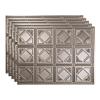 FASDE Traditional Style/Pattern 4 Decorative Vinyl 18in x 24in Backsplash Panel in Brushed Nickel (5 Pack) view 1