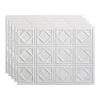 FASDE Traditional Style/Pattern 4 Decorative Vinyl 18in x 24in Backsplash Panel in Gloss White (5 Pack) view 1