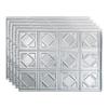 FASDE Traditional Style/Pattern 4 Decorative Vinyl 18in x 24in Backsplash Panel in Brushed Aluminum (5 Pack) view 1
