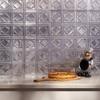 FASDE Traditional Style/Pattern 4 Decorative Vinyl 18in x 24in Backsplash Panel in Brushed Aluminum (5 Pack) view 2