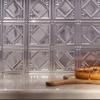 FASDE Traditional Style/Pattern 4 Decorative Vinyl 18in x 24in Backsplash Panel in Brushed Aluminum (5 Pack) view 3