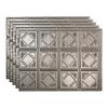 FASDE Traditional Style/Pattern 4 Decorative Vinyl 18in x 24in Backsplash Panel in Galvanized Steel (5 Pack) view 1