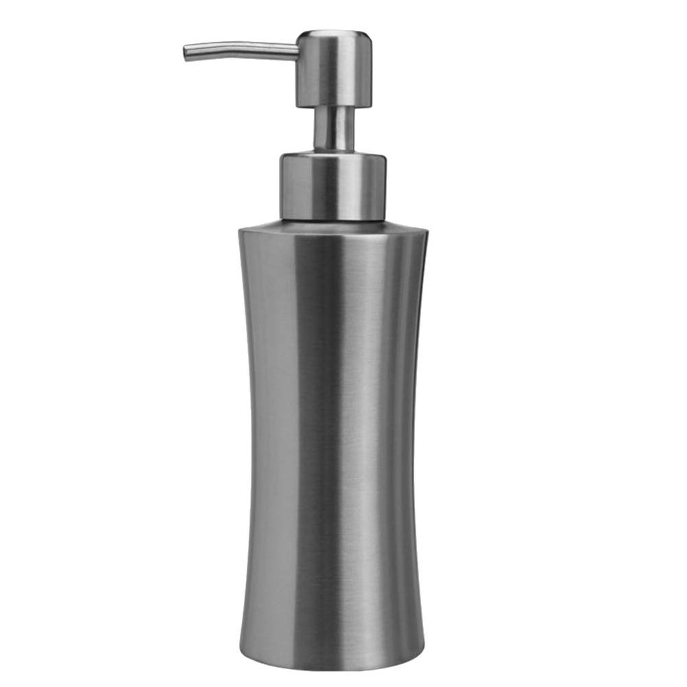 1Pc 304 Stainless Steel Lotion Bottle Soap Dispenser Hand Bathroom Hardware Soap Shampoo Lotion Bottle (Silver, 250ml)