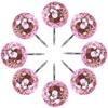 TOAOB 12pcs Pink Shower Curtain Hooks Rings Rust Proof Stainless Steel for Bathroom Curtains Rod Diamonds Rhinestone Decorative Round for Bathroom Curtain Shower Rod Accessories view 2