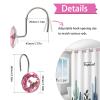 TOAOB 12pcs Pink Shower Curtain Hooks Rings Rust Proof Stainless Steel for Bathroom Curtains Rod Diamonds Rhinestone Decorative Round for Bathroom Curtain Shower Rod Accessories view 3