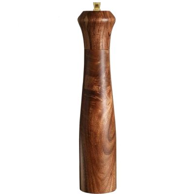 Wooden Pepper Grinder Pepper Mill with Adjustable Coarseness Pepper Grinder Refillable Salt Pepper Grinder Shaker Tableware Gifts Acacia Wood Salt Mill 10 Inch