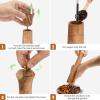 Wooden Pepper Grinder Pepper Mill with Adjustable Coarseness Pepper Grinder Refillable Salt Pepper Grinder Shaker Tableware Gifts Acacia Wood Salt Mill 10 Inch view 3