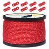 HIKEMAN 50m Reflective Guyline Solid Braid Nylon Camping Rope with Aluminum Adjuster Cord Tensioner Tent Accessory for Outdoor Travel,Hiking,Backpacking and Water Activities (Red, 3mm) view 1