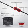 HIKEMAN 50m Reflective Guyline Solid Braid Nylon Camping Rope with Aluminum Adjuster Cord Tensioner Tent Accessory for Outdoor Travel,Hiking,Backpacking and Water Activities (Red, 3mm) view 2