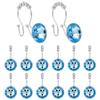 12 Pcs Bling Crystal Shower Curtain Hooks, Stainless Steel Blue Gem Shower Curtain Hooks Rings, Diamond Rhinestones Shower Curtain Hooks for Women view 1