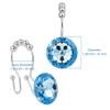 12 Pcs Bling Crystal Shower Curtain Hooks, Stainless Steel Blue Gem Shower Curtain Hooks Rings, Diamond Rhinestones Shower Curtain Hooks for Women view 2