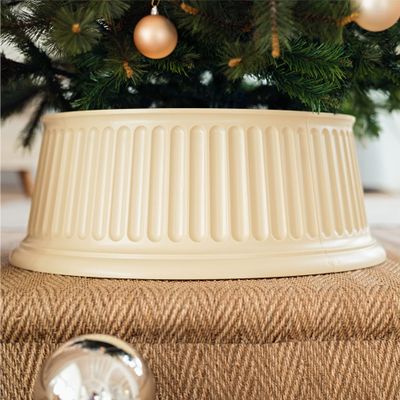 Tree Nest Christmas Tree Collar Round Classic Christmas Tree Skirt Basket Base Stand Durable for Xmas Tree Decoration RomeBeige,XL