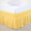 Amuze Bedding Eay Fit Elastic Wrap Around Ruffled Bed Skirt Recron 600 Thread Count(Yellow, Olympic Queen, Drop Length 10 Inches) view 1