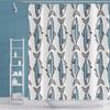 OERJU 72x78inch Cute Animals Cartoon Shower Curtain Blue and White Fishes Funny Scence Style Design Waterproof Fabric Polyester Kids Bathroom Curtain Decor Bath Accessories Durable with Hooks view 2