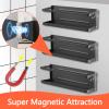 Magnetic Shelf with Paper Towel Holder for Fridge/Washing Machine/Garage, Magnet Kitchen Spice Rack for Refrigerator, Wall Mount Storage Organizers (Black) view 2