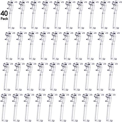 2.5 Inch Valance Clips Window Blind Clips Hidden Channel Clear Plastic Valance Retainer for Horizontal(40 Pieces)