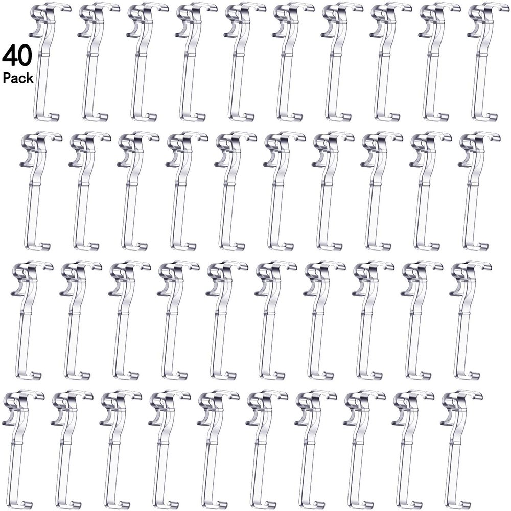 2.5 Inch Valance Clips Window Blind Clips Hidden Channel Clear Plastic Valance Retainer for Horizontal(40 Pieces)