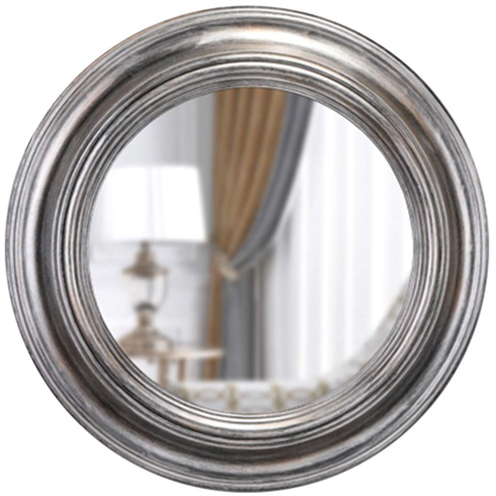 24 Inch Industrial Wind Decorative Mirror, Wall-Mounted Round Mirror, Retro Decorative Wall Mirror on The Background Wall of The Living Room