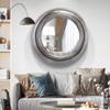 24 Inch Industrial Wind Decorative Mirror, Wall-Mounted Round Mirror, Retro Decorative Wall Mirror on The Background Wall of The Living Room view 2