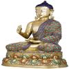 Exotic India Tibetan Buddhist Shakyamuni Buddha on Double Lotus Seat, Multicolor view 2