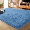 LOCHAS Ultra Soft Indoor Modern Area Rugs Fluffy Living Room Carpets for Children Bedroom Home Decor Nursery Rug 4x5.3 Feet,Cobalt Blue view 1