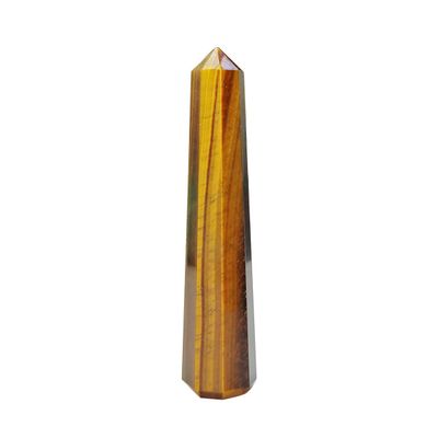 Shubhanjali Reiki Stones Crystal Tiger Eye Stone Pencil Obelisks Natural Energised Point Pencil,Tiger Eye Obelisk Generator Pencil Stone Wand,Tiger Eye Pencil Healing Stone